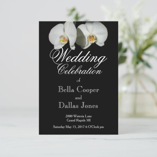 Romantische witte orchideeën, tropische foto van f kaart (Staand voorkant)