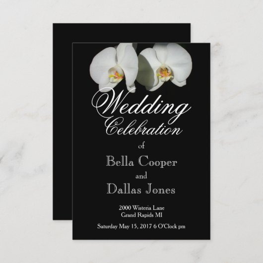 Romantische witte orchideeën, tropische foto van f kaart (Voorkant / Achterkant)