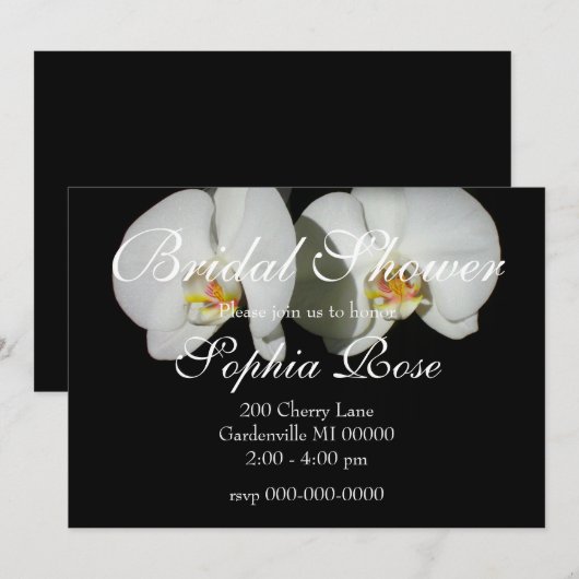 Romantische witte orchideeën, tropische foto van f kaart (Voorkant / Achterkant)