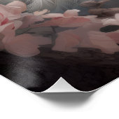 Romantische witte pauw en blos roze bloemen perfect poster (Hoek)