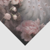Romantische witte pauw en blos roze bloemen tissuepapier (Detail)