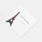 Romantische witte rode harten Eiffeltoren bruiloft Servet (Hoek)