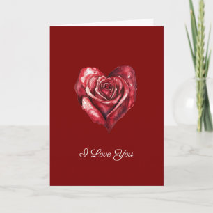 Romantische Witte Rode Roos Hart Liefde Kaart