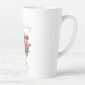 Romantische witte rode roze rozen bloemenbruiloft latte mok (Rechts)