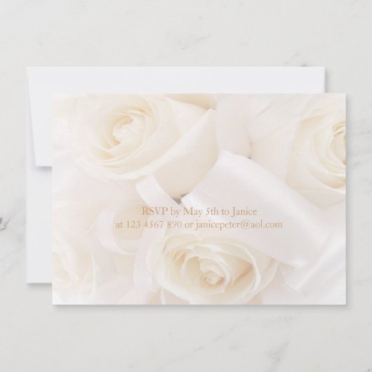 Romantische witte roomroos Weddenschap Kaart (Achterkant)