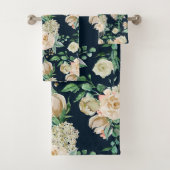 Romantische witte roos & hortensia bloemen bad handdoek (Insitu)