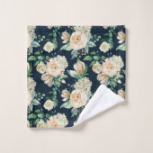 Romantische witte roos & hortensia bloemen bad handdoek (Wasdoekje)