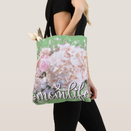 Romantische witte roze bloemen roze witte bloemen tote bag