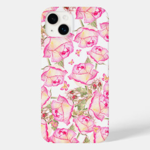 Romantische witte roze gele zomer roos bloemig Case-Mate iPhone 14 plus hoesje