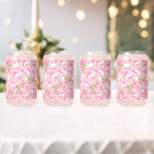 Romantische witte roze gele zomer roos bloemmotief blikvorm glas