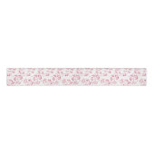 Romantische witte roze glitter bloemenbruiloft grosgrain lint (Voorkant)