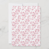 Romantische witte roze glitter bloemenbruiloft kaart (Achterkant)