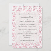 Romantische witte roze glitter bloemenbruiloft kaart (Voorkant)