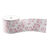 Romantische witte roze glitters bloemige trouw grosgrain lint (Spoel)
