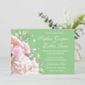 Romantische witte roze hortensia bloemen Huwelijk Kaart (Staand voorkant)