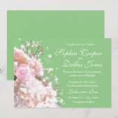 Romantische witte roze hortensia bloemen Huwelijk Kaart (Voorkant / Achterkant)