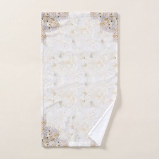 Romantische witte rozen bad handdoek (Handdoek)