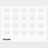 Romantische witte rozen blush roze bruiloft hart sticker (Vel)