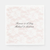 Romantische witte rozen blush roze bruiloft servet (Voorkant)