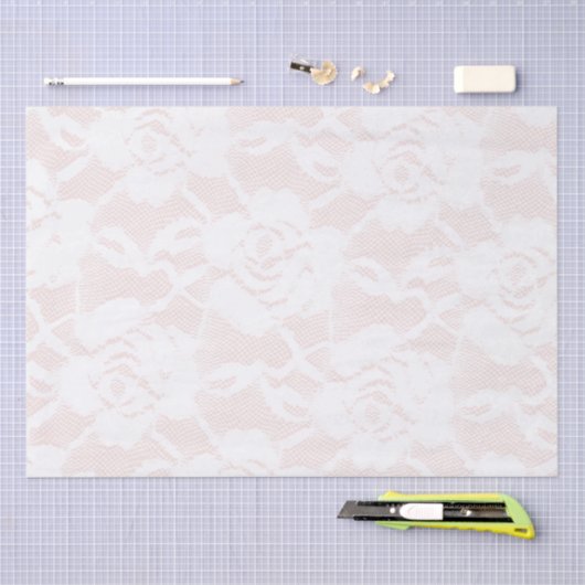 Romantische witte rozen blush roze bruiloft tissuepapier (Craft)