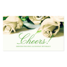 Romantische witte rozen bruiloft Drink ticket