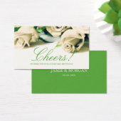 Romantische witte rozen bruiloft Drink ticket Visitekaartjes (Bureau)
