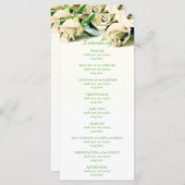 Romantische witte rozen bruiloft programma programmakaart (Voorkant / Achterkant)