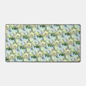 Romantische witte rozen bureaumat (Voorkant)