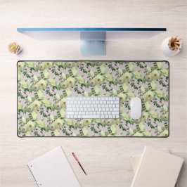 Romantische witte rozen bureaumat