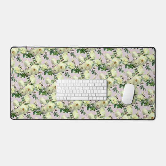Romantische witte rozen bureaumat (Keyboard & Muis)