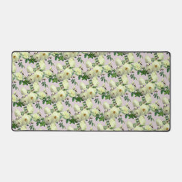 Romantische witte rozen bureaumat