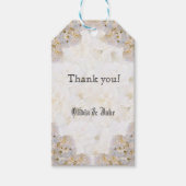 Romantische witte rozen Cadeaubijsluiters Cadeaulabel (Voorkant)