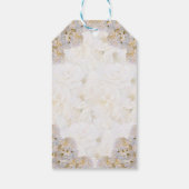Romantische witte rozen Cadeaubijsluiters Cadeaulabel (Achterkant)
