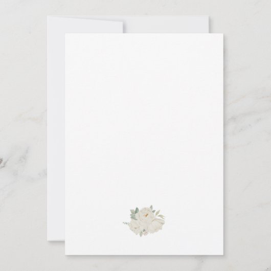 Romantische witte rozen Elegant monogram BRUILOFT Kaart (Achterkant)