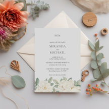 Romantische witte rozen Elegant monogram BRUILOFT