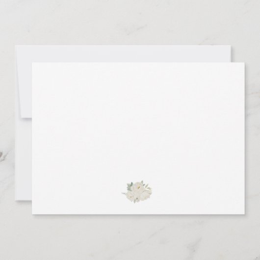 Romantische witte rozen Elegante bruiloft FOTO Save The Date (Achterkant)