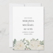 Romantische witte rozen Elegante BRUILOFT Save The Date (Voorkant)