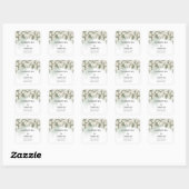 Romantische witte rozen Eucalyptus en gouden bruil Vierkante Sticker (Vel)