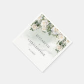 Romantische witte rozen Eucalyptus groen bruiloft Servet (Hoek)