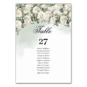 Romantische witte rozen Eucalyptus groen en goud Kaart (Achterkant)