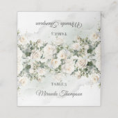 Romantische witte rozen Eucalyptus groen en goud Plaatskaartje (Buitenkant ongevouwen)