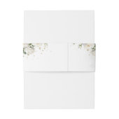 Romantische witte rozen Eucalyptus groen en goud Uitnodigingen Wikkel (Achterkant Voorbeeld)