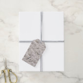 Romantische witte rozen faux lederen bruiloft cadeaulabel (Met Touw)