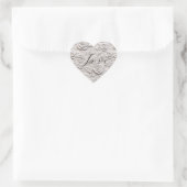 Romantische witte rozen faux lederen bruiloft hart sticker (Tas)