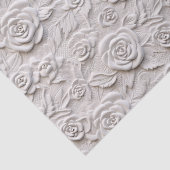 Romantische witte rozen faux lederen bruiloft tissuepapier (Detail)