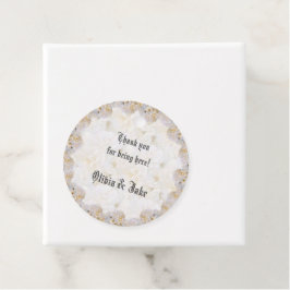 Romantische witte rozen gastfavoriet bedankjes labels