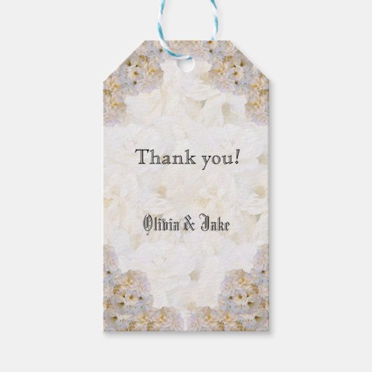 Romantische witte rozen Gift Labels Cadeaulabel (Voorkant)