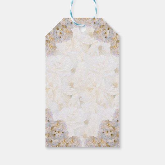 Romantische witte rozen Gift Labels Cadeaulabel (Achterkant)