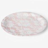 Romantische witte rozen roze ombre bruiloft papieren bordje (Gekanteld)