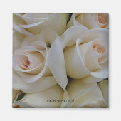Romantische witte rozen - Square Magnet (Voorkant)